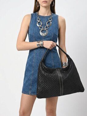 Beth Dutton Style Artisan Woven Leather Hobo Bag